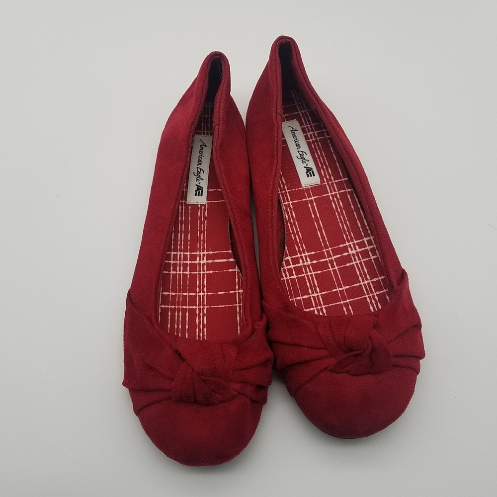 American Eagle Red Suede Flats